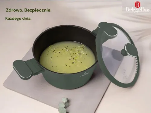 Zestaw patelni i garnków BERLINGER HAUS Matte Green BH 8208N (15 elementów)