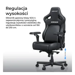 Fotel Anda Seat Kaiser 4 V2 XL Gamingowy do 150kg Tkanina Czarny