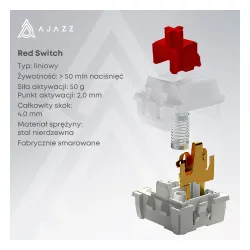 Klawiatura mechaniczna Ajazz NK68 Red Switch Biały