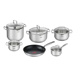 Zestaw garnków TEFAL Duetto+ (11 elementów) Stal nierdzewna 18/10 Indukcja Możliwość mycia w zmywarce