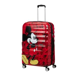 Walizka duża American Tourister Wavebreaker Disney - Mickey comics red