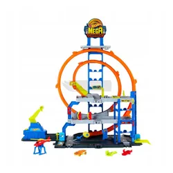 HOT WHEELS CITY ZESTAW MEGA GARAŻ PARKING Gigapętla + autko, helikopter JBM74