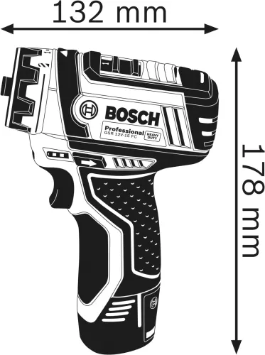 Bosch GSR 12V-15 FC Professional Akülü Matkap (+2 adet 2AH pil + Hızlı Şarj cihazı + Kılıf + kalemler)