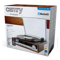 Gramofon CAMRY CR1168 Brązowy, Manualny,Napęd paskowy,USB,Wbudowane głośniki,Prędkość odtw. 33 1/3,45,78 obr./min