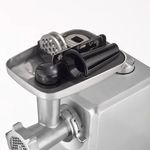 Maszynka do mięsa Caso Germany FW2500 2500W 3 sitka Nasadka do formowania ciastek Srebrny
