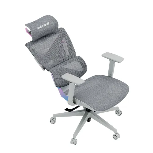Fotel Anda Seat X-Air Mega XL Mesh Gamingowy do 120kg Tkanina Szaro-różowy