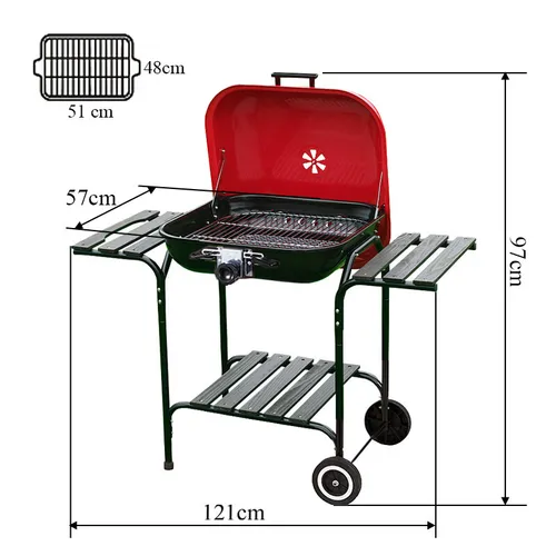 Grill węglowy VELACO VL02-RED-BLACK Czarny / Czerwony