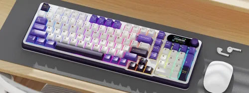 Klawiatura ROYAL KLUDGE RK-S98 Brown Switch Biało-fioletowy
