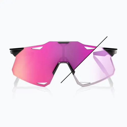 Okulary przeciwsłoneczne 100% Hypercraft gloss black/photochromic purple mirror