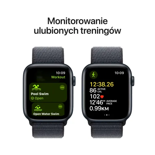 Apple Watch SE 2gen GPS koperta 44mm z aluminium Północ opaska sportowa Atramentowy