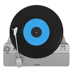 Gramofon pionowy BLAUPUNKT VT100 Srebrny,Automatyczny,Napęd paskowy,BT,Wbudowane głośniki,Prędkość odtw.33 1/3,45 obr./min