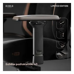 Fotel Diablo Chairs X-Eye 2.0 Ultra Gamingowy do 140kg Tkanina Czarny