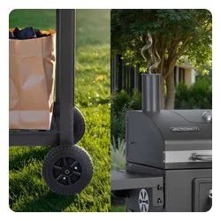 Grill węglowy ogrodowy Berdsen BD-892 komin żeliwny ruszt z pokrywą popielnik + termometr