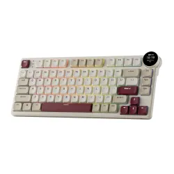 Klawiatura mechaniczna Royal Kludge RK-N80 Low-Profile Red Linear Beżowo-Czerwony