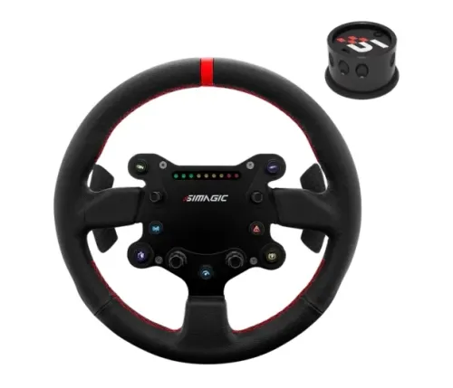 Kierownica Simagic GT Sport Kierownica skórzana 30 cm z łopatkami i podświetleniem LED
