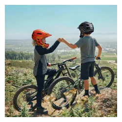 Kask rowerowy WOZINSKY HT-27CZ Czerwono-żółty Full Face dla Dzieci z odkręcaną szczęką (rozmiar uniwersalny)