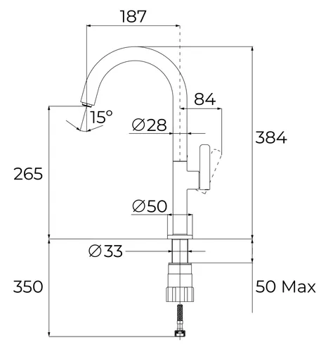 Bateria TEKA Oval 915 116030062 Chrom