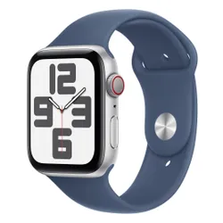 Apple Watch SE 2gen GPS + Cellular 44mm koperta z aluminium (srebrny) + pasek sportowy rozmiar S/M (denim) 2024 (CPO)