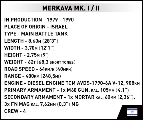 Klocki Cobi Armed Forces Merkava MK.I/II