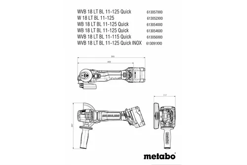 Szlifierka kątowa Metabo WB 18 LT BL 11-125 Quick