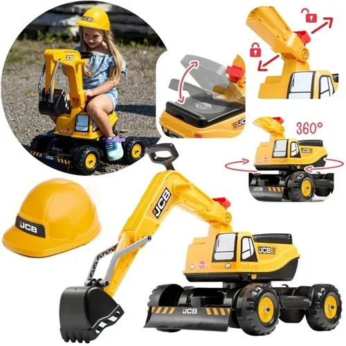 Jeździk Koparka Falk Jcb Digger Dla Dziecka 3-7 Lat Ruchoma Łyżka + Kask