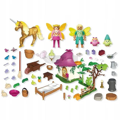 PLAYMOBIL 71838 Przytulny dom wróżek i złoty jednorożec zestaw +4 lata