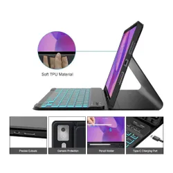 Etui z klawiaturą TECH-PROTECT SC Pen + Keyboard do Lenovo Idea Tab Pro/Pro MT 12.7 TB-373 Czarny