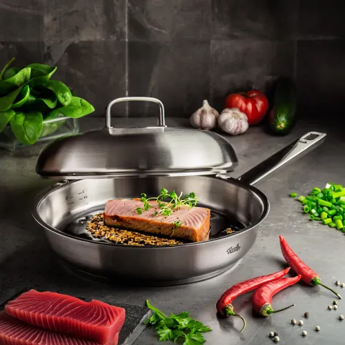 FISSLER Original Profi Collection 28 cm - patelnia ze stali nierdzewnej z pokrywką