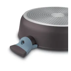 Patelnia na indukcję marmurowa z pokrywką Starke Pro Luxury Grey II 28 cm krótkie uchwyty