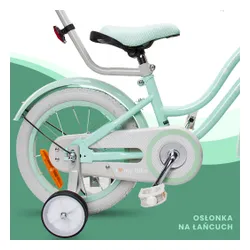 Rower dziecięcy SUN BABY Heart Bike Silver Moon 14 cali dla dziewczynki Miętowy