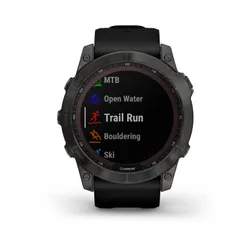 Смарт-часы Garmin FENIX 7X Sapphire Solar титановый угольно-серый DLC с силиконовым ремешком (010-02541-11)