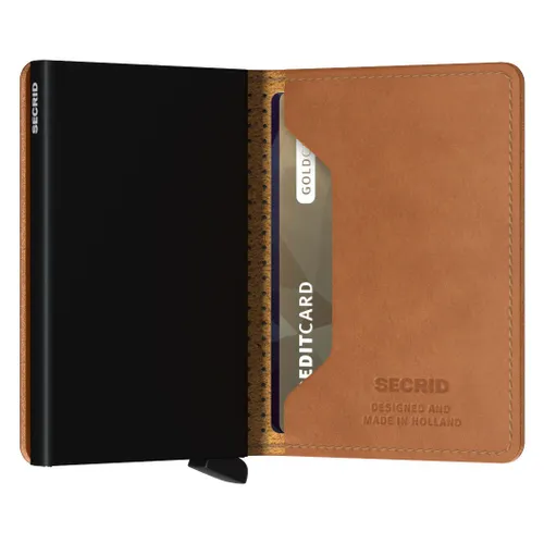 Secrid Slimwallet Perforated Küçük RFID Cüzdanı-cognac