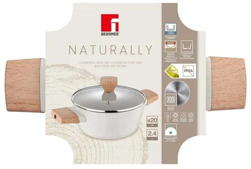 Garnek Marmurkowy 20Cm Z Pokrywą Bergner Bg-34745 Naturally