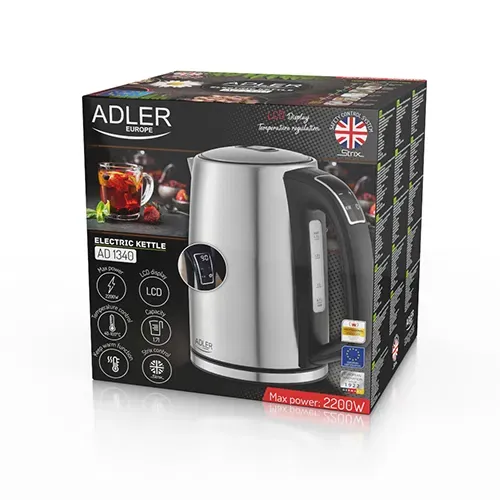 ADLER AD 1340 1,7 l - czajnik elektryczny bezprzewodowy ze stali nierdzewnej