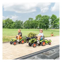 Falk Traktor Claas Zielony na Pedały z Przyczepą + Klakson od 2 Lat.