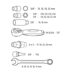 Zestaw narzędzi do motocykla 25szt. Neo 10-500