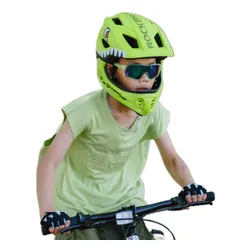 Kask rowerowy ROCKBROS TT-32004 Shark Zielony Full Face dla Dzieci z odkręcaną szczęką (rozmiar M)