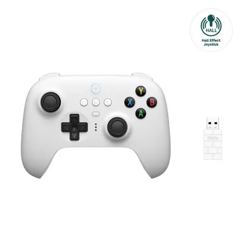 Pad 8BitDo Ultimate 2.4G Wireless Hall Effect do PC, Android, iOS Bezprzewodowy Biały