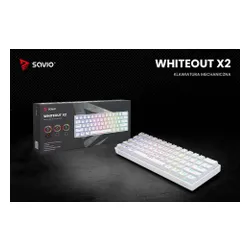 Klawiatura mechaniczna Savio Whiteout X2 Outemu Red Hot Swap Biały