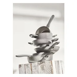 BALLARINI Murano Deep 2H 24 cm grafitowa - patelnia nieprzywierająca z pokrywką