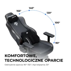Fotel Anda Seat Kaiser 3E XL Gamingowy do 150kg Tkanina Szary