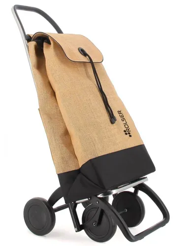 Wózek na zakupy 4-kołowy Rolser I-MAX Yute Bi 4 Wheels - natural / black