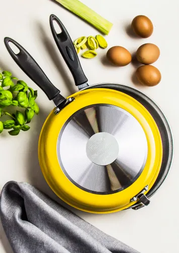 TESCOMA Presto Yellow 26 cm żółta - patelnia do naleśników i omletów nieprzywierająca dwustronna