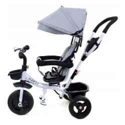 Rowerek trójkołowy z daszkiem FUNFIT obracany 360° wolne koło +trąbka