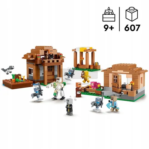 LEGO Minecraft 21596 Najazd przywoływaczy na wioskę, zestaw klocków 9+
