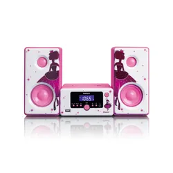 Lenco MC-020 10W Radio FM Tower White-Pink