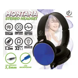 Słuchawki przewodowe Rebeltec Montana Blue Nauszne Mikrofon Niebieski