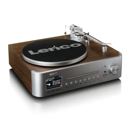 Gramofon Lenco MC-860WDSI Automatyczny Napęd paskowy Przedwzmacniacz Bluetooth Czarny