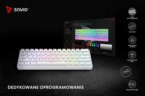 Klawiatura mechaniczna Savio Whiteout X2 Outemu Brown Hot Swap Biały