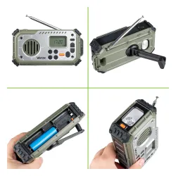 Radioodbiornik Vayox VA0440 Solarne Latarka Radio FM Bluetooth Zielony